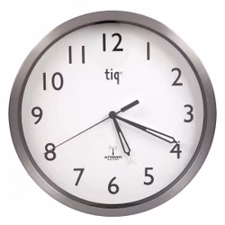 Tiq Väggklocka med ram i aluminium, Radiokontrollerad, 25 cm - F307RC