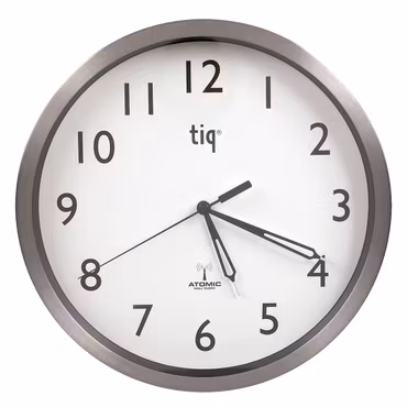 Tiq Väggklocka med ram i aluminium, Radiokontrollerad, 25 cm - F307RC