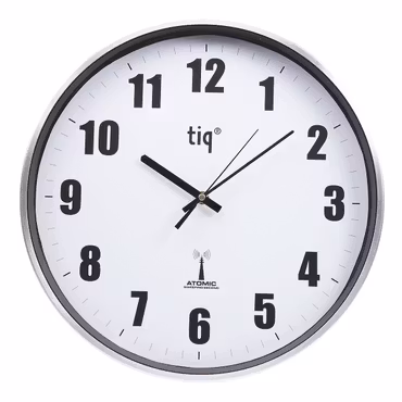 Tiq Väggklocka med ram i aluminium, Radiokontrollerad, 38 cm - C9803NRCS