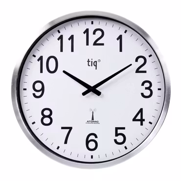 Tiq Väggklocka med ram i aluminium, Radiokontrollerad, 50 cm - EL500RCIN
