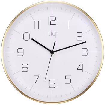Tiq stilren design väggklocka med ram i guld, 34 cm - YH9735G