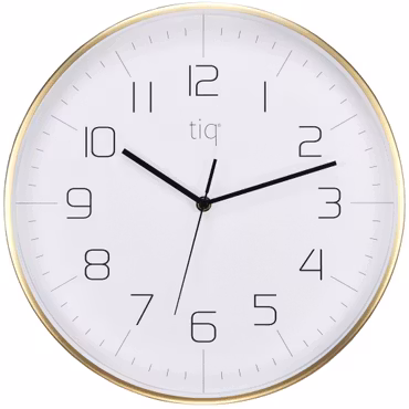 Tiq stilren design väggklocka med ram i guld, 34 cm - YH9735G