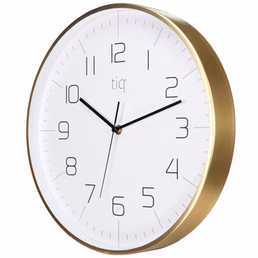 Tiq stilren design väggklocka med ram i guld, 34 cm - YH9735G