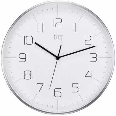 Tiq stilren design väggklocka med ram i silver, 34 cm - YH9735S