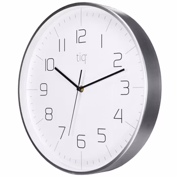 Tiq stilren design väggklocka med ram i silver, 34 cm - YH9735S