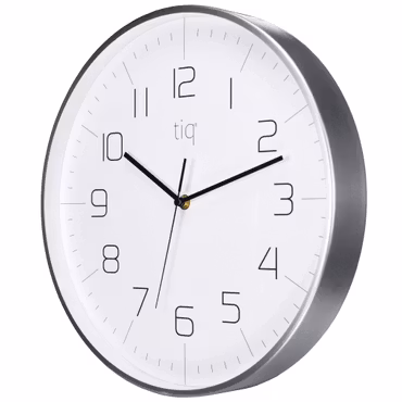 Tiq stilren design väggklocka med ram i silver, 34 cm - YH9735S
