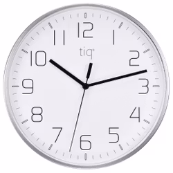 Tiq stilren design väggklocka med ram i silver, 25 cm - YH9746S