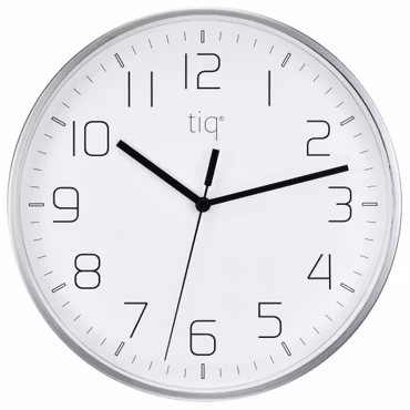 Tiq stilren design väggklocka med ram i silver, 25 cm - YH9746S
