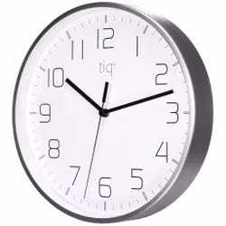 Tiq stilren design väggklocka med ram i silver, 25 cm - YH9746S