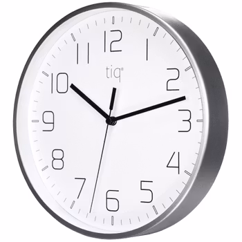 Tiq stilren design väggklocka med ram i silver, 25 cm - YH9746S