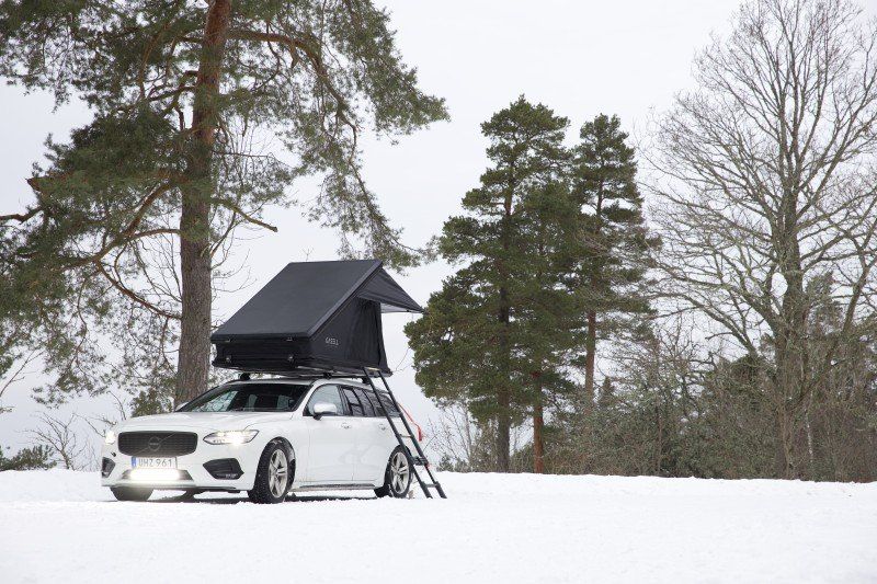 Vintercampa med taktält och dieselvärmare