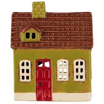 Ljuslykta hus grönt
