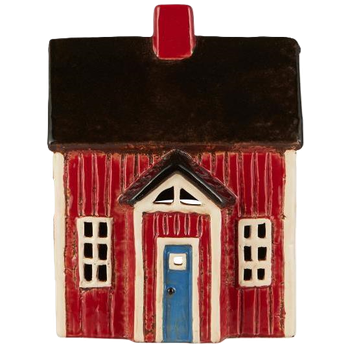 Ljuslykta hus rött