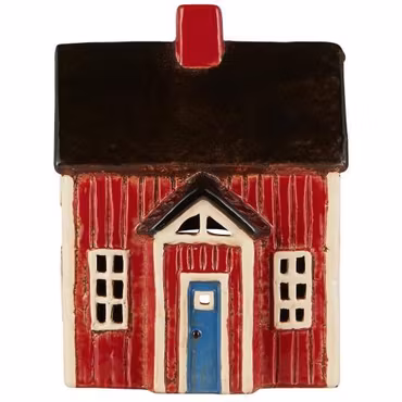 Ljuslykta hus rött