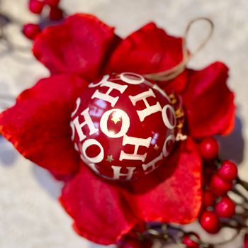 Öppningsbar julgranskula metall Emma Bridgewater HO HO HO