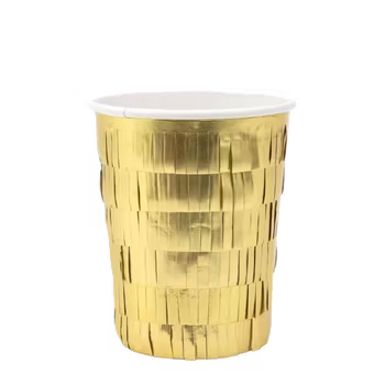 8-pack pappersmugg med guldfransar