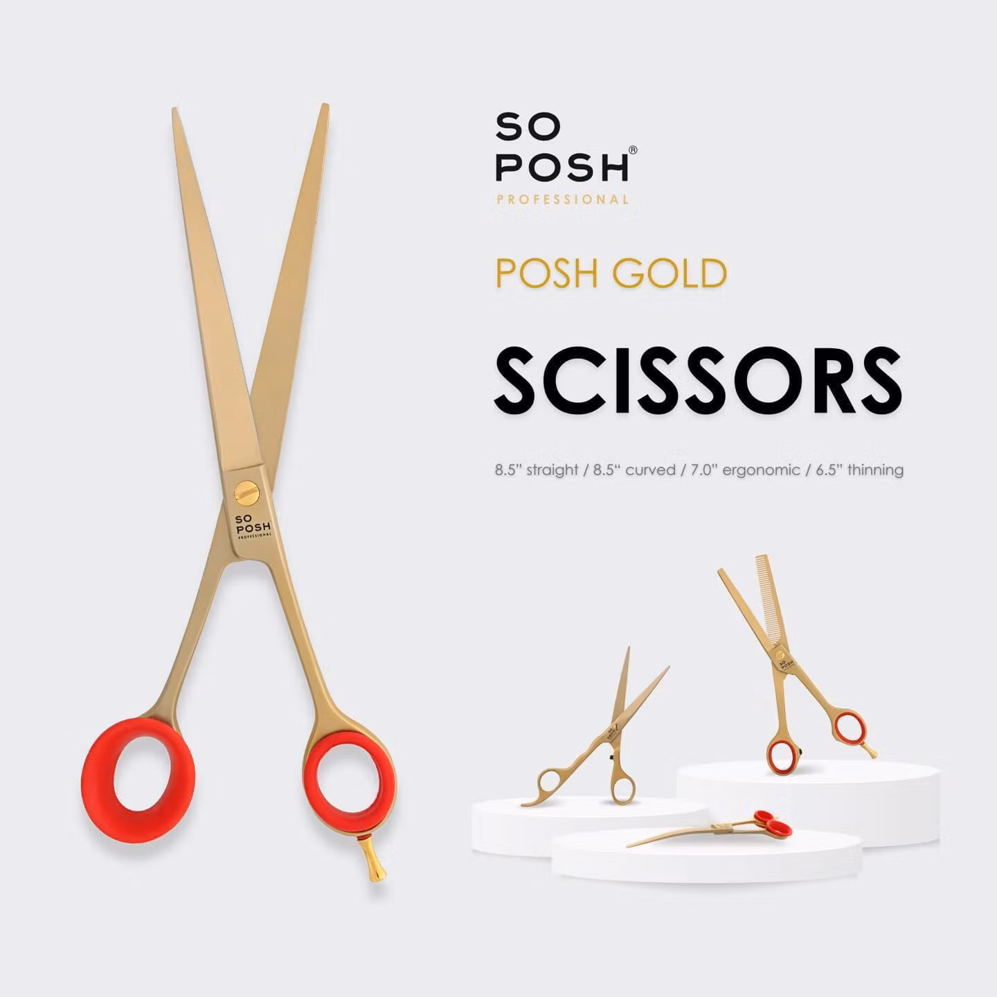 So Posh Gold 8.5 Straight Scissors