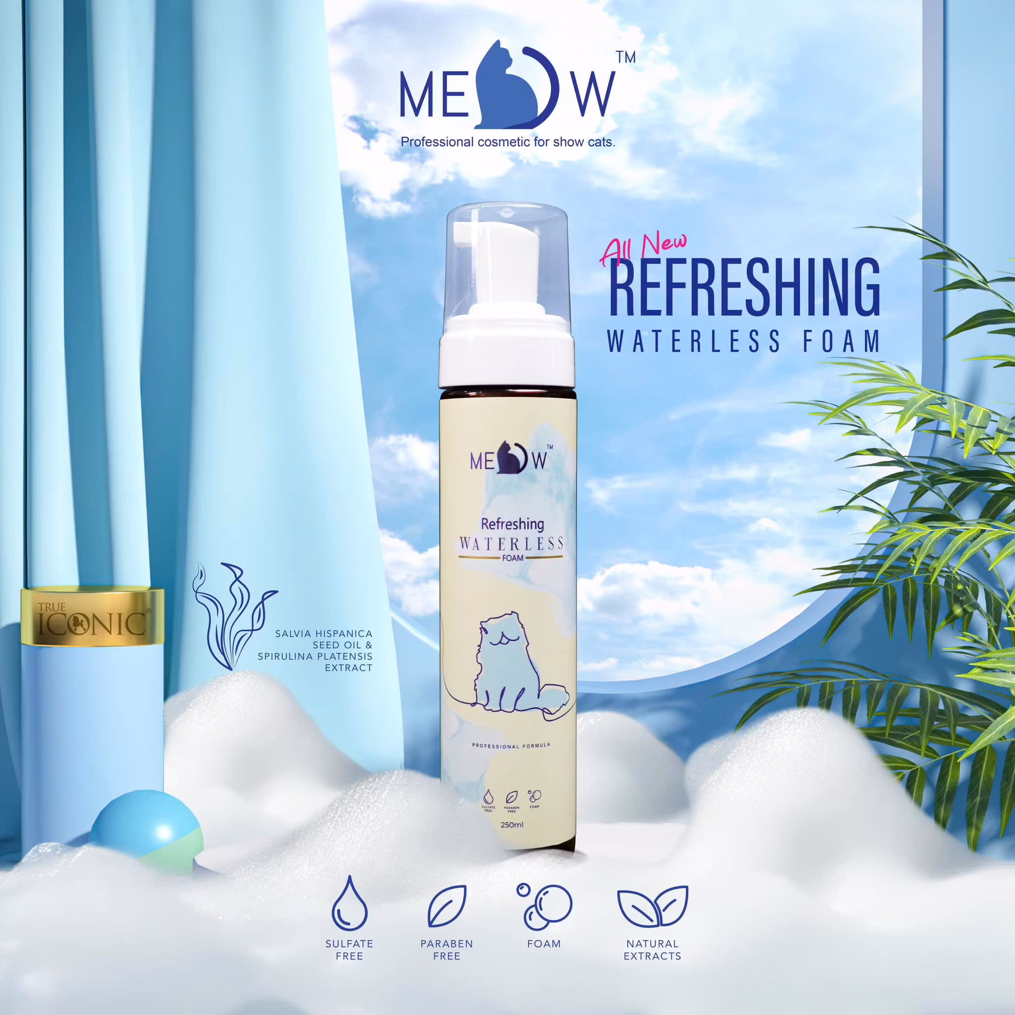 True Iconic MEOW Waterless Foam Bath Shampoo
