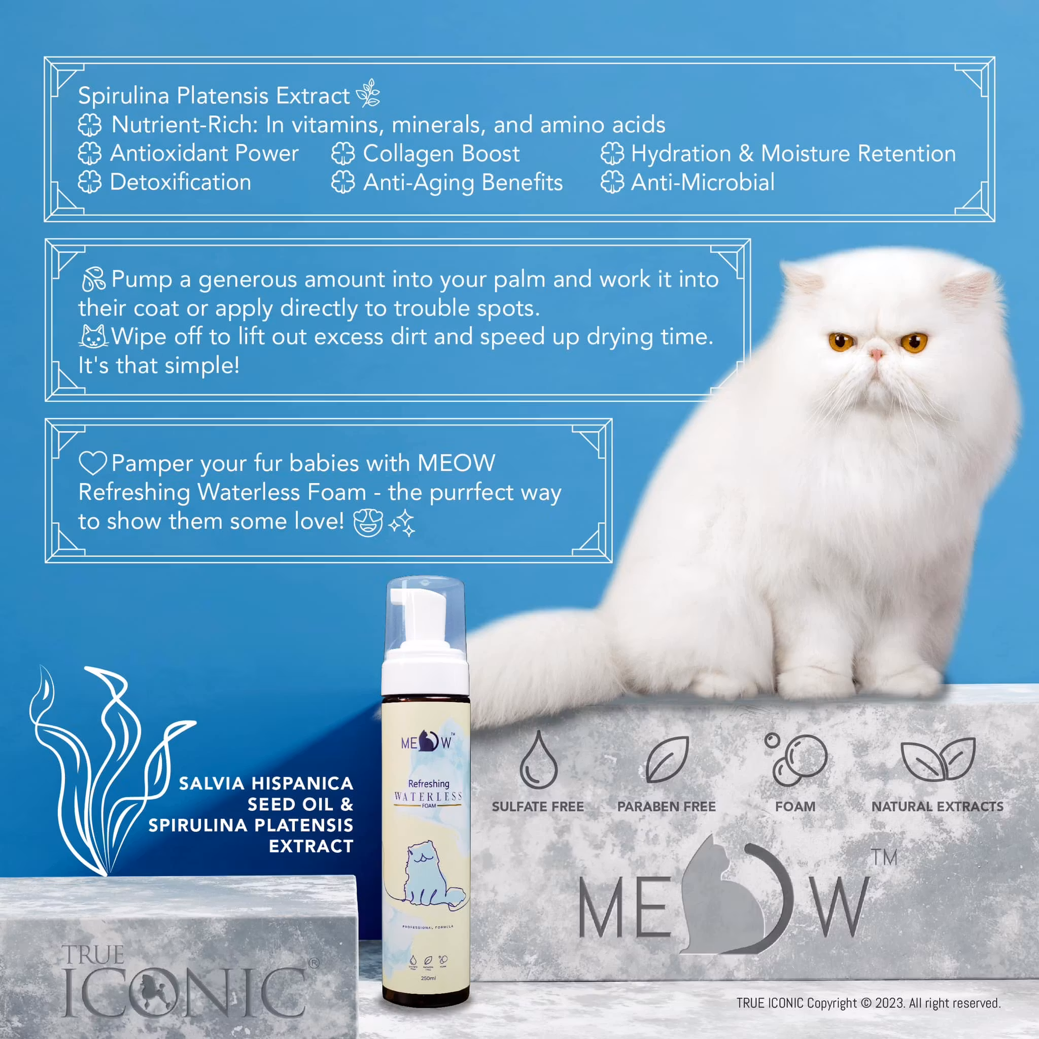 True Iconic MEOW Waterless Foam Bath Shampoo