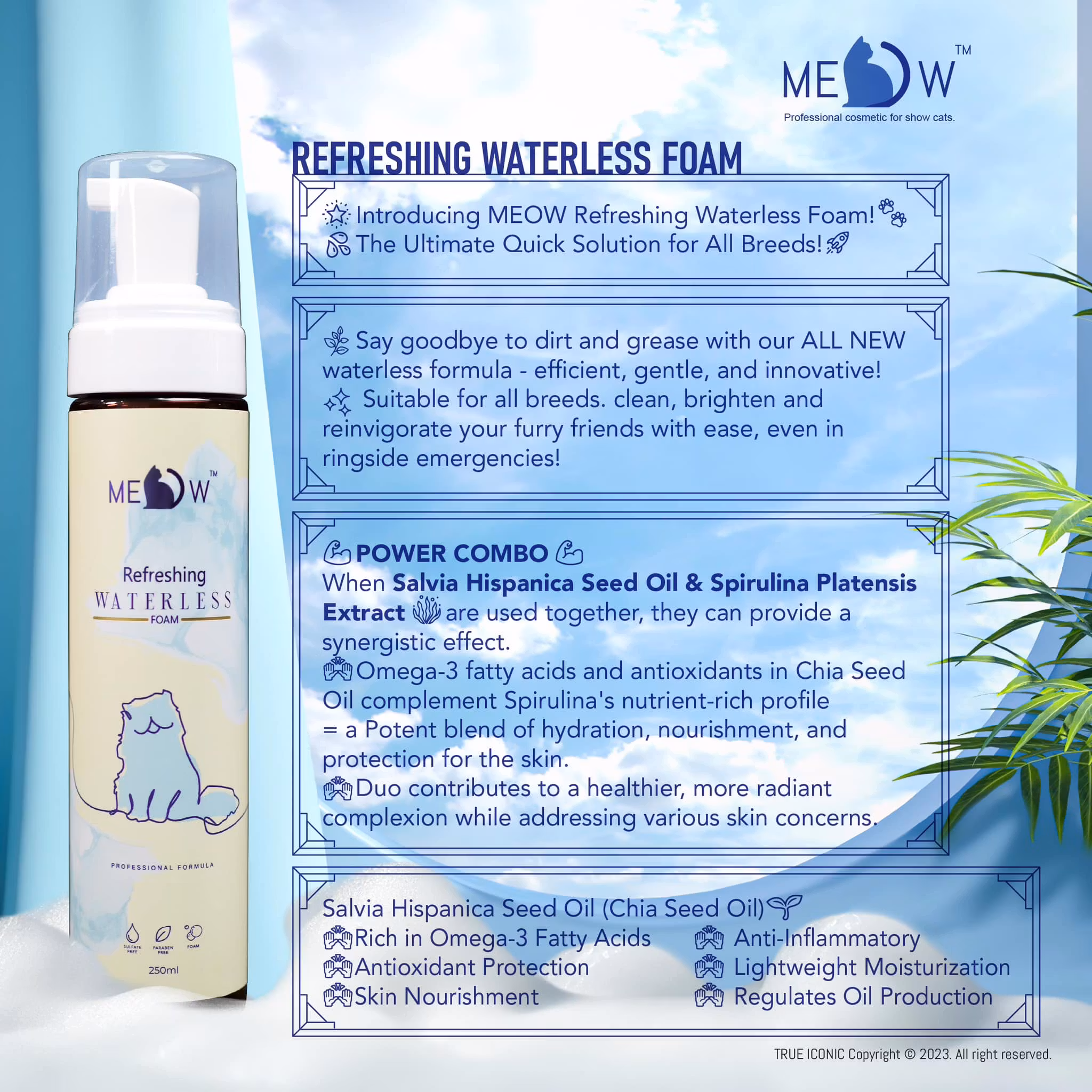 True Iconic MEOW Waterless Foam Bath Shampoo