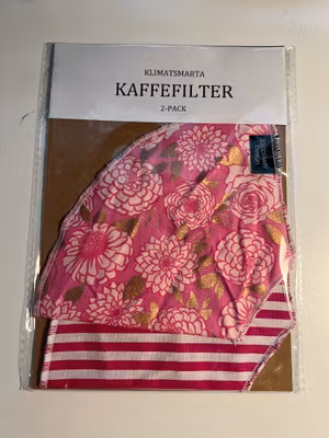 Kaffefilter 2-pack - Rosa/Randig