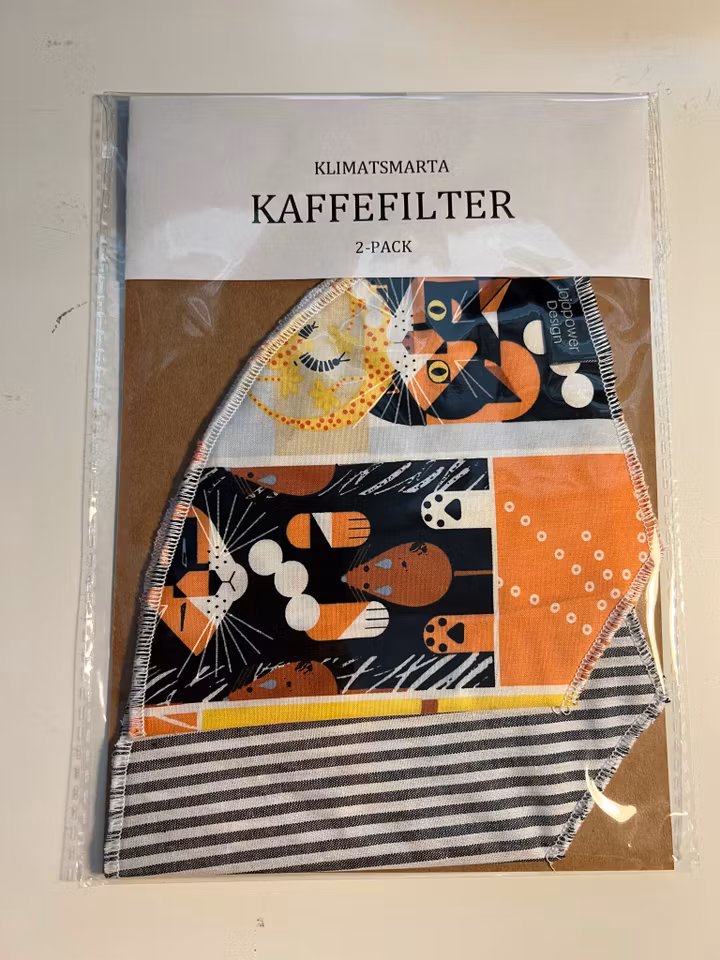 Kaffefilter 2-pack - Katt/Randig