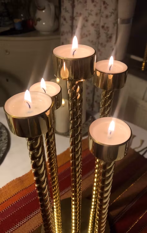 Ljusstake mässing för värmeljus