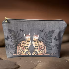 Necessär cats gold and gray (L)
