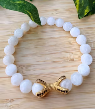 Månstensarmband med sjöstjärna (8 mm)