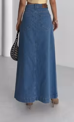 Lång denimkjol