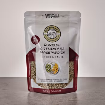 Rostade Gotländska Hampafrön - Kokos & kanel (Skalade)