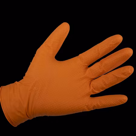 Arbetshandskar L - Engångshandskar L Orange nitril 50 st/frp.