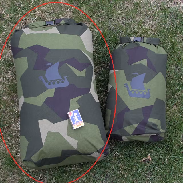 Large dry sack to the left and Medium size to the right.