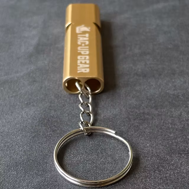 Whistle EDC Gold from TAC-UP GEAR seen from the back