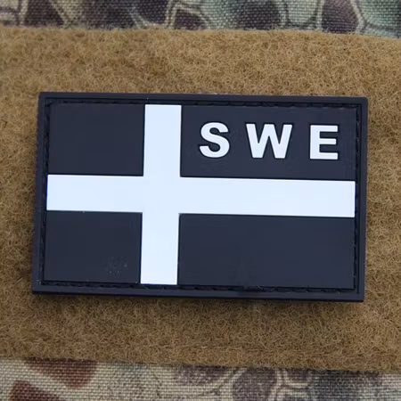 Sweden Flag OPS PVC Black/White Patch