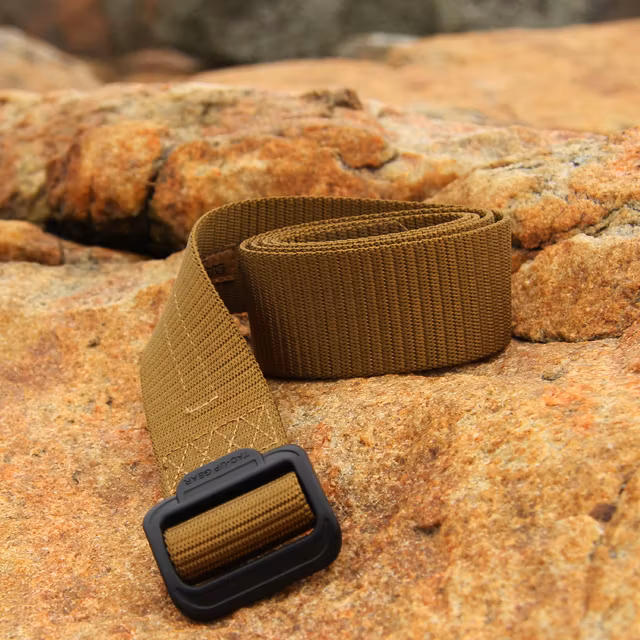 Rolled and flat on stone - Expedition Belt Coyote.