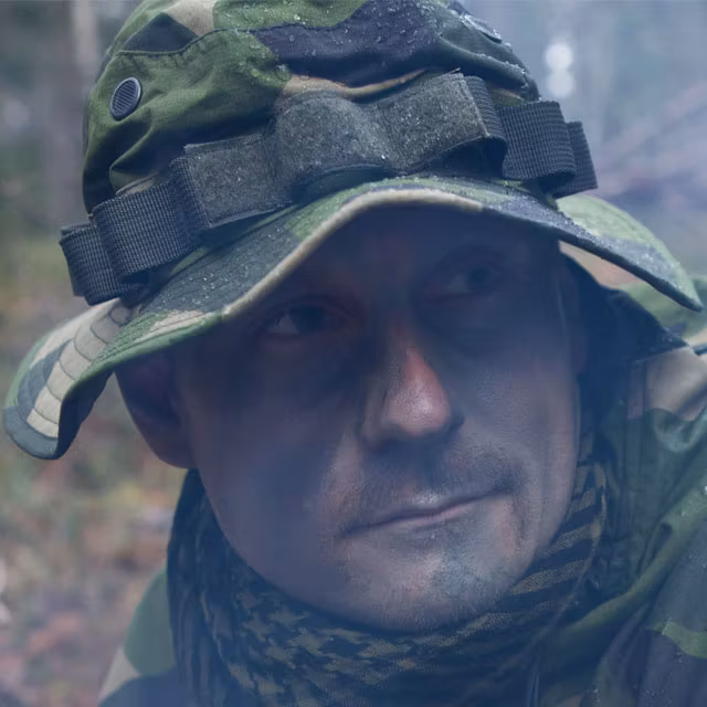 Boonie Hat NCWR M90 worn in the smoke from a fire.