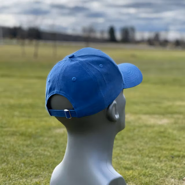 A Baseball Cap Blue from TAC-UP GEAR on a mannequin seen from the back