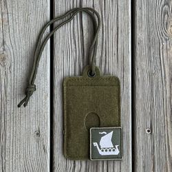 Card holder Hook and Loop Green