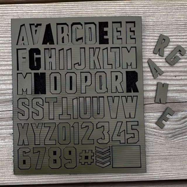 DIY Alphabet and Number Hook Patch Set Green with removable letters