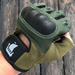 Short Finger Tactical Glove Green