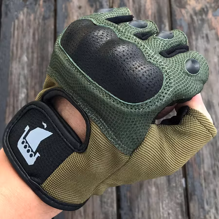 Short Finger Tactical Glove Green