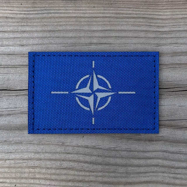IR NATO Reflective Blue Patch viewed through an infrared camera