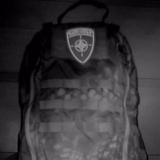IR-NATO Shield Reflective Green Hook Patch viewed through an infrared camera