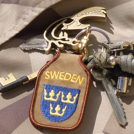 SWEDEN Keyring Khaki