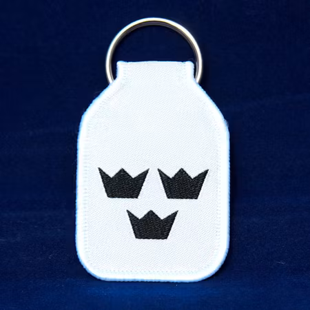 Three Crowns Keyring White