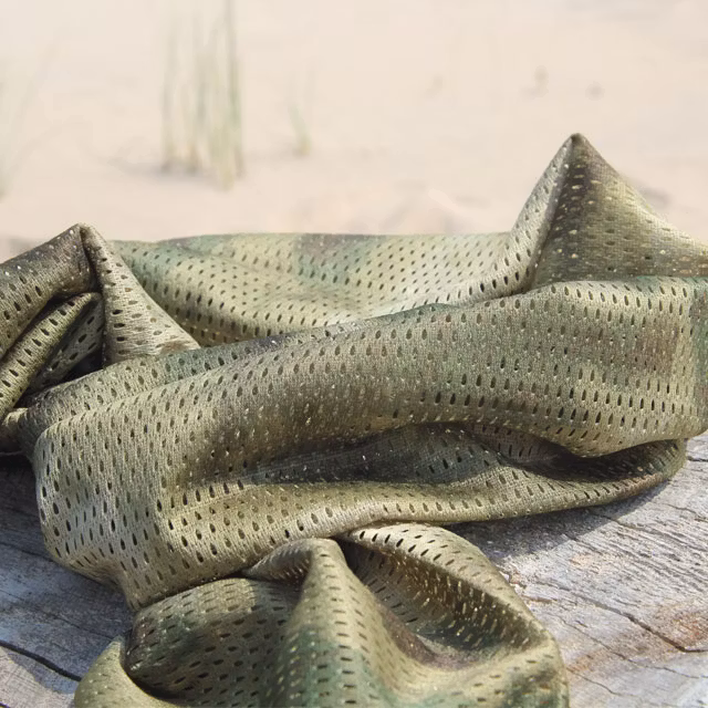Sunny summer product photo of a Sniper Scarf Marshland.