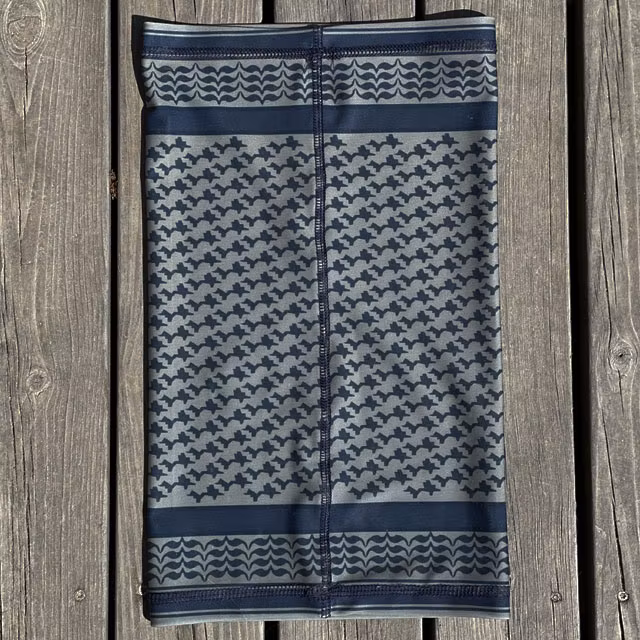 A Neck Tube Shemagh Navy Grey from TAC-UP GEAR seen from the back