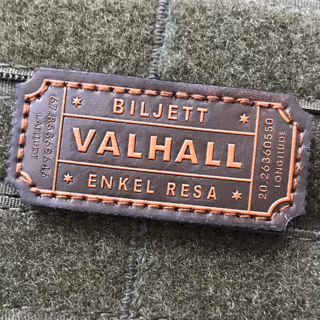 Finaste ko läder är basen i en Biljett Valhall Läder Patch.