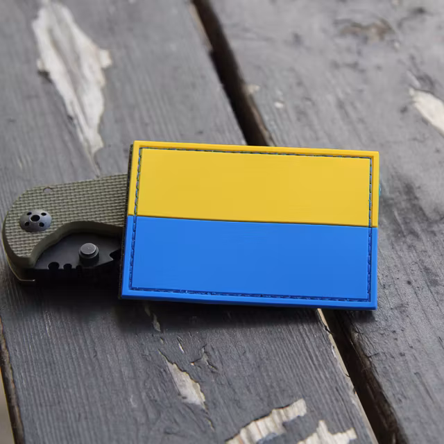 Blå-Gul Hook PVC Patch.